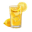 © Aquarii - Refreshing lemon drink in a glass, garnished with lemon slices and ice cubes, perfect for summer moments.
