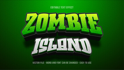 Wall Mural - Editable zombie 3d text effect, halloween vector template