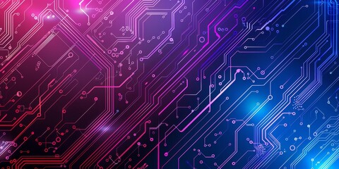 digital abstract background featuring a colorful futuristic circuit board pattern with vivid lights.