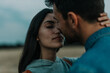 © La Famiglia - Romantic couple embracing each other and smiling. Close up portrait of a couple in love