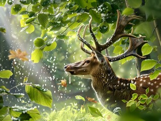 Sticker - Fawn in the Rain.