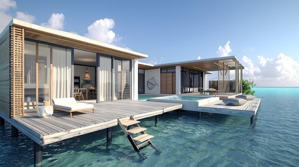 Wall Mural - Villa on the water equipped with modern furniture