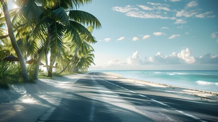 Wall Mural - A road leading into the distance across picture