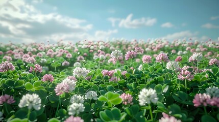 Wall Mural - Clover is a blooming meadow of clover