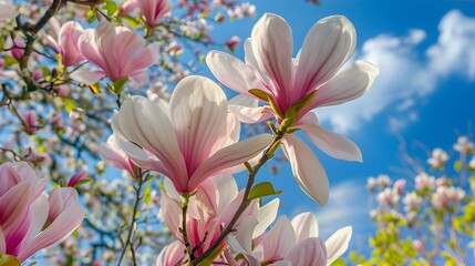 Wall Mural - Magnolia is a blooming magnolia with large white image