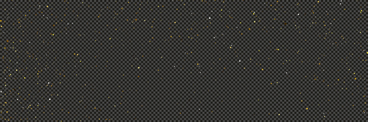 Wall Mural - gold glittering dust with stars on transparent backdrop