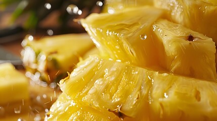 Wall Mural - Pineapple close-up against the background