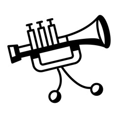 Poster - A trumpet icon designed in outline style 