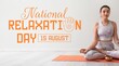 © Pixel-Shot - Banner for National Relaxation Day with meditating young woman with Tibetan singing bowl