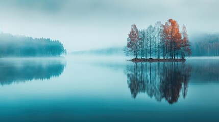 Wall Mural - Misty Morning Reflection