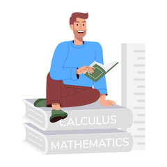 Sticker - A calculus mathematics illustration designed in flat style 

