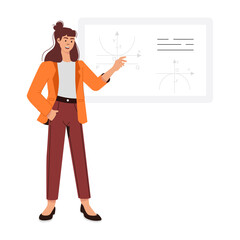 Poster - A graph presentation illustration in flat style 

