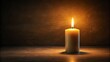 © suwannee - A single glowing candle illuminating a dark room, candle, darkness, light, glowing, flame, interior, ambiance, soft