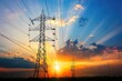 © Luxetify - Electrical Towers Silhouetted Against a Vibrant Sunset Sky