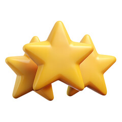 Wall Mural - 3d three stars icon with plastic style for rating symbol. isolated star sign as a design element