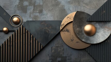 Wall Mural - Metal Geometric wallpaper