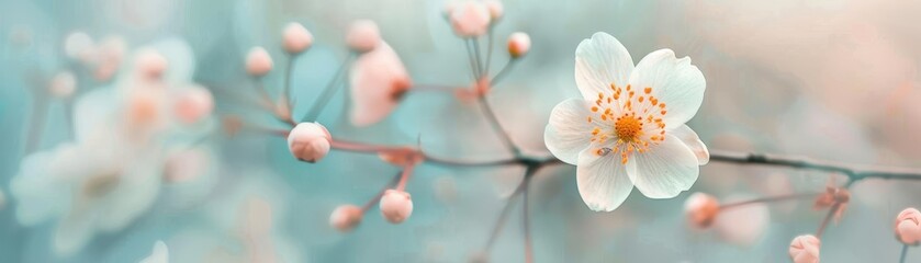 Sticker - Delicate White Flower in Bloom