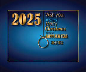 Wall Mural - 2025 Happy New Year and merry christmas background for your seasonal invitations, festive posters, greetings cards.