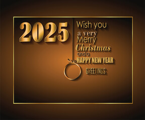 Wall Mural - 2025 Happy New Year and merry christmas background for your seasonal invitations, festive posters, greetings cards.