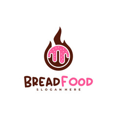 Fire bread logo vector template, Creative hot bread logo design concepts