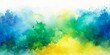 © Somchai - Abstract background with watercolor painting in blue, yellow, and green colors , watercolor, canvas, abstract, background, art