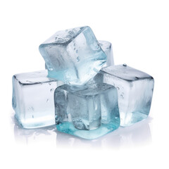 Canvas Print - Ice cubes on blue