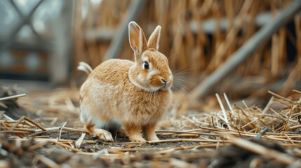 Wall Mural - little rabbit on the farm