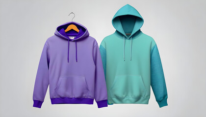 Wall Mural - mockup purple hoodie and green hoodie 7