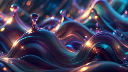Wall Mural - Abstract background with neon waves