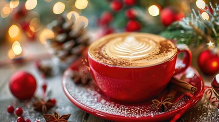 Wall Mural - Christmas coffee cup