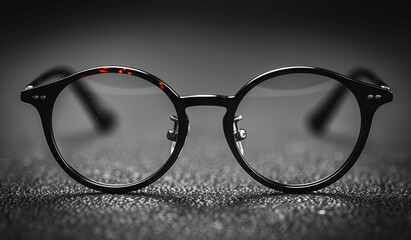 a pair of glasses with a black frame and a brown frame