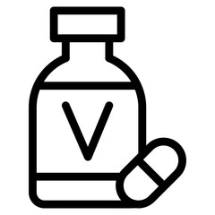 Wall Mural - Vector Icon Vitamin, Supplement, Pills, Pharmacy, Medicine