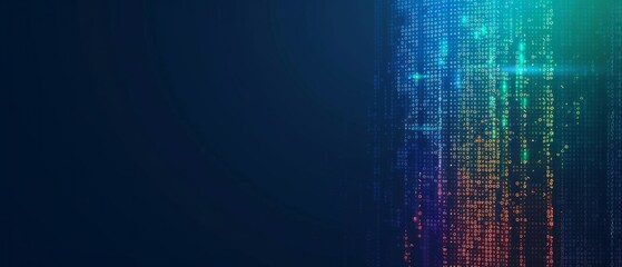 Wall Mural - colorful digital data flowing through a dark background in a modern abstract style