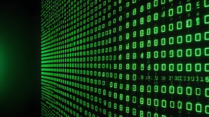 A green screen with many numbers on it
