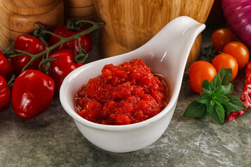 Canvas Print - Fresh tomato puree pasta sauce