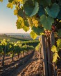© sevenSkies - vineyard in the summer season backgroundvertical background vertical shot