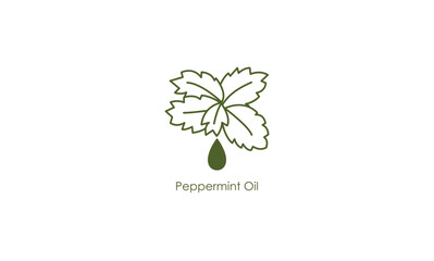 Wall Mural - Invigorating Peppermint Oil Vector Icon