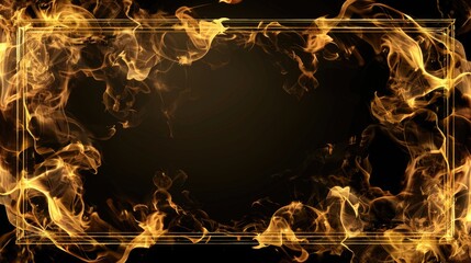 Wall Mural - A burning frame surrounded by darkness