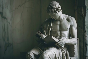  A person sitting and reading a book, great for use in educational or literary settings