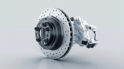 new automobile brake booster assembly on a white background