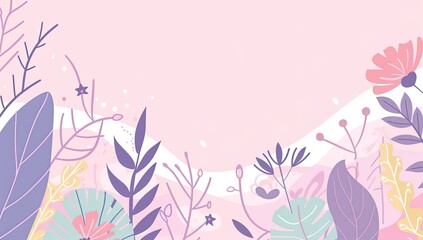 Sticker - Colorful Floral Illustration in Pastel Tones