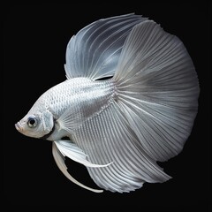 Wall Mural - white exotic fish on isolated background