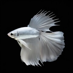 Wall Mural - white exotic fish on isolated background