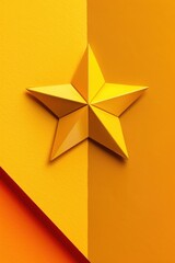 Canvas Print - Yellow Star on a Two-toned Background