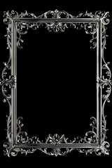 Wall Mural - A classic black and white photograph frame with ornate details