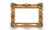 © Thares2020 - Ornate Gold Picture Frame with Intricate Detailing on White Background