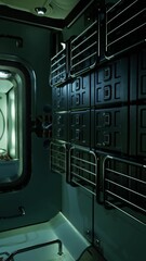 Wall Mural - inside empty space station interior