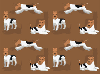 Wall Mural - Dog Wire Fox Terrier White Color Cartoon Cute Seamless Wallpaper Background