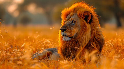 Wall Mural - Lion in the African Wilderness