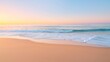 © ArtStockVault - Beautiful Sunrise Seamless Horizon with Soft Waves on Serene Sandy Beach, Tranquil Ocean Landscape, Perfect for Summer Travel, Coastal Relaxation, and Calm Nature Backgrounds